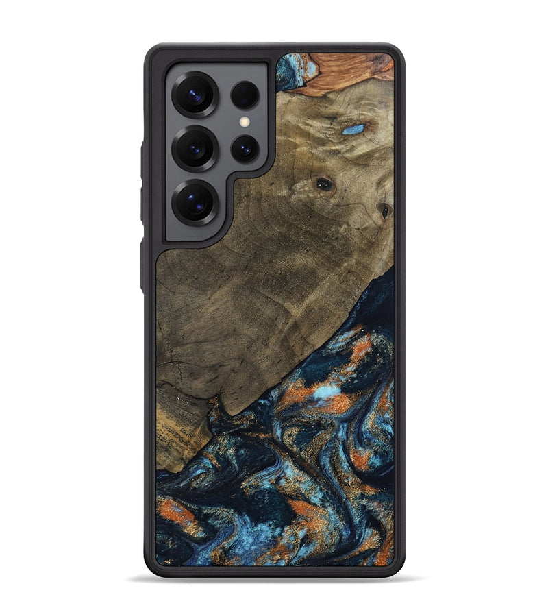 Galaxy S25 Ultra Wood Phone Case - Daron (Teal & Gold, 802461)