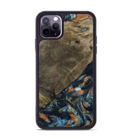 iPhone 11 Pro Max Wood Phone Case - Daron (Teal & Gold, 802461)