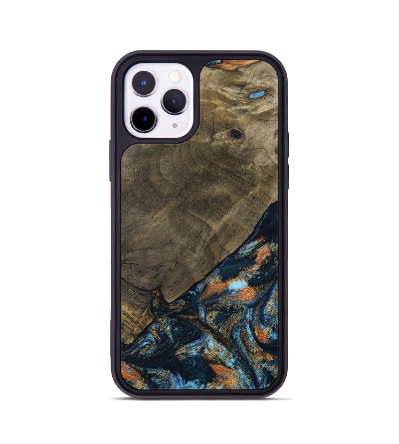 iPhone 11 Pro Wood Phone Case - Daron (Teal & Gold, 802461)