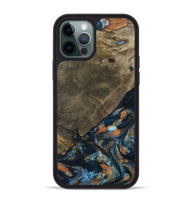 iPhone 12 Pro Max Wood Phone Case - Daron (Teal & Gold, 802461)