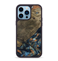 iPhone 14 Pro Max Wood Phone Case - Daron (Teal & Gold, 802461)