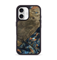iPhone 17 Wood Phone Case - Daron (Teal & Gold, 802461)