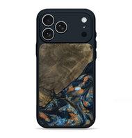 iPhone 17 Pro Max Wood Phone Case - Daron (Teal & Gold, 802461)