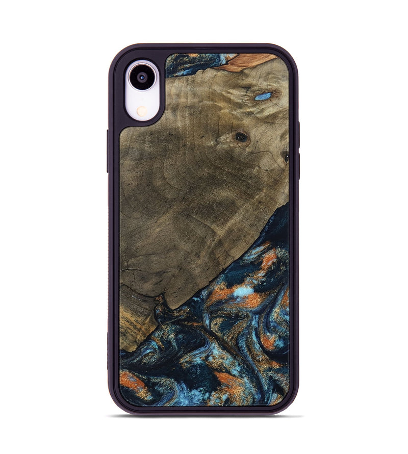iPhone Xr Wood Phone Case - Daron (Teal & Gold, 802461)