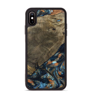 iPhone Xs Max Wood Phone Case - Daron (Teal & Gold, 802461)