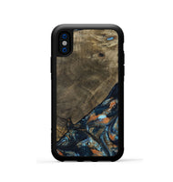 iPhone Xs Wood Phone Case - Daron (Teal & Gold, 802461)