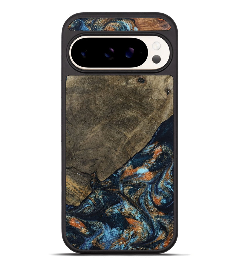 Pixel 10 Pro XL Wood Phone Case - Daron (Teal & Gold, 802461)