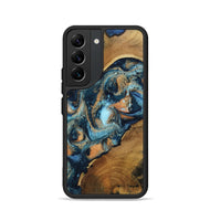 Galaxy S22 Wood Phone Case - Teddy (Teal & Gold, 802462)