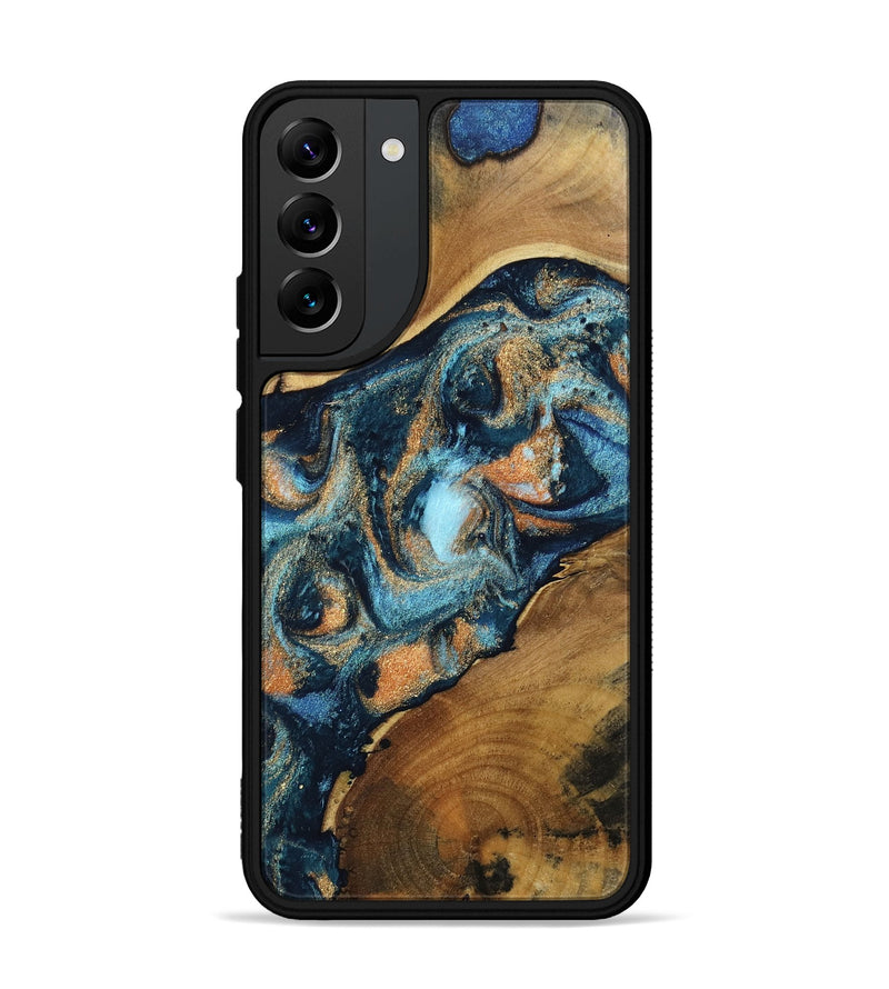 Galaxy S22 Plus Wood Phone Case - Teddy (Teal & Gold, 802462)