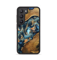 Galaxy S23 Wood Phone Case - Teddy (Teal & Gold, 802462)