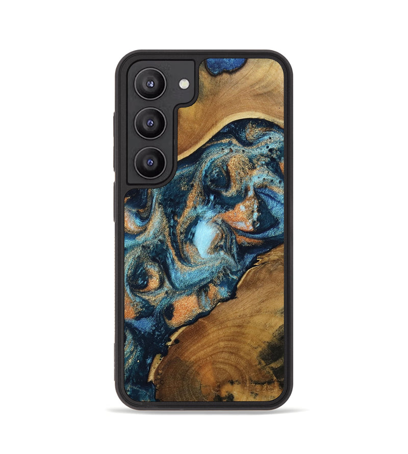 Galaxy S23 Wood Phone Case - Teddy (Teal & Gold, 802462)