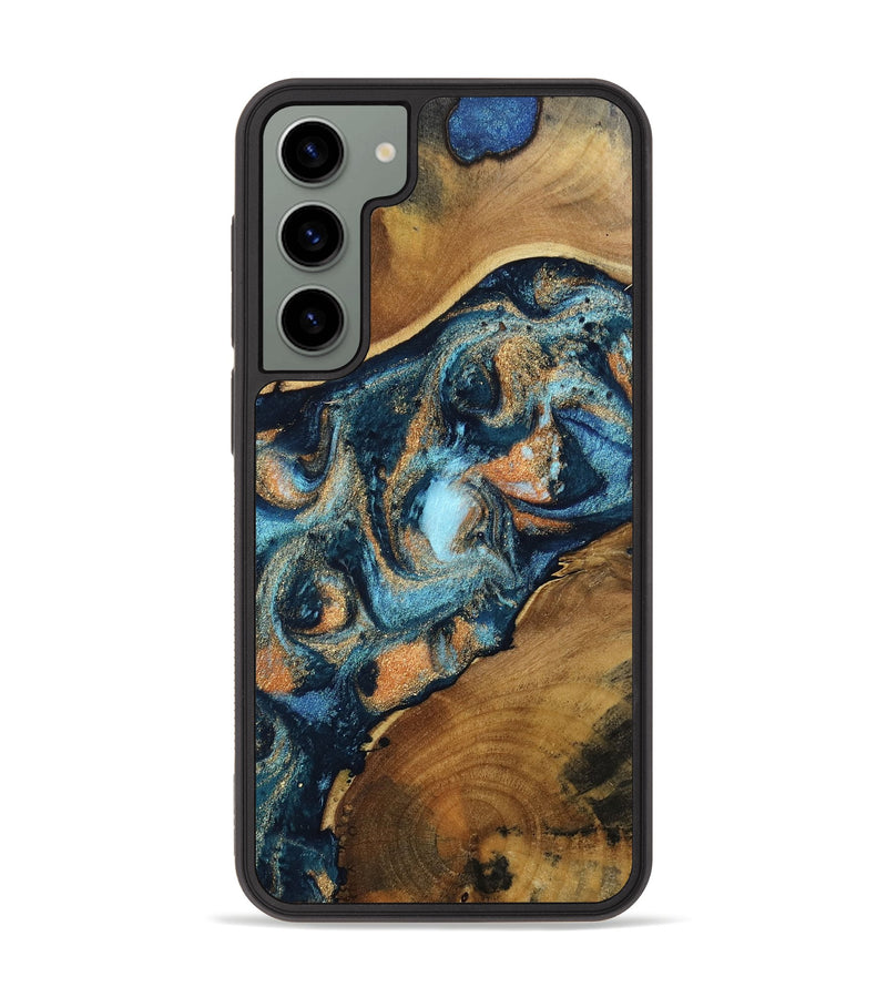 Galaxy S23 Plus Wood Phone Case - Teddy (Teal & Gold, 802462)