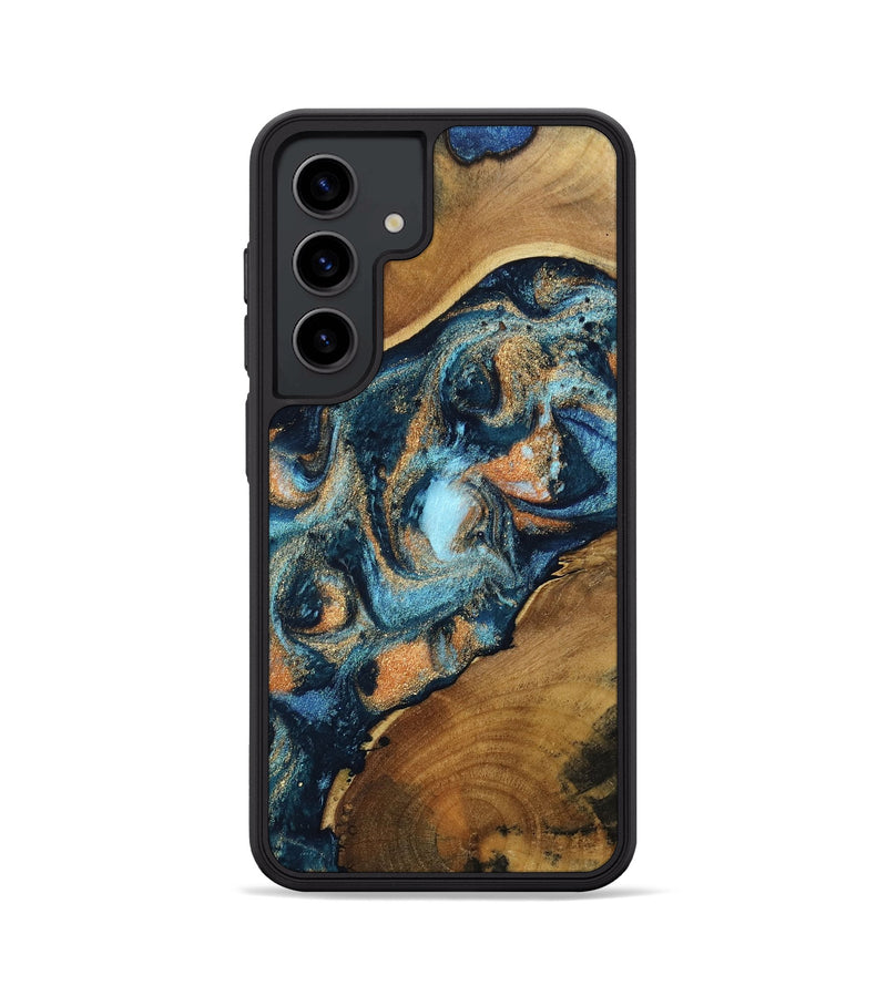 Galaxy S24 Wood Phone Case - Teddy (Teal & Gold, 802462)