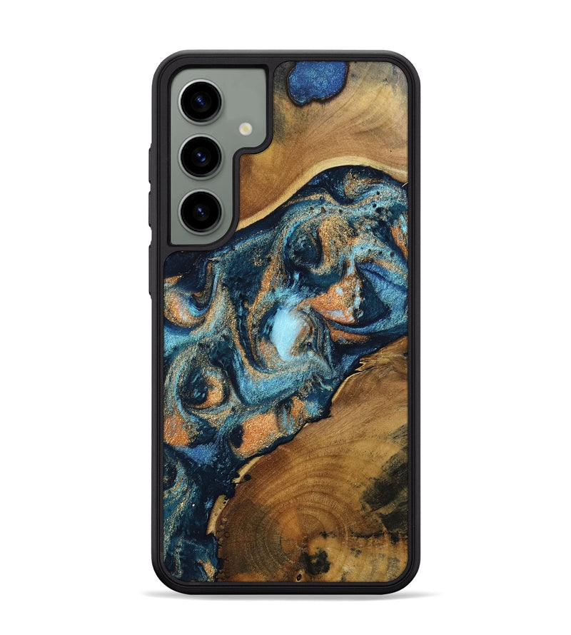 Galaxy S24 Plus Wood Phone Case - Teddy (Teal & Gold, 802462)