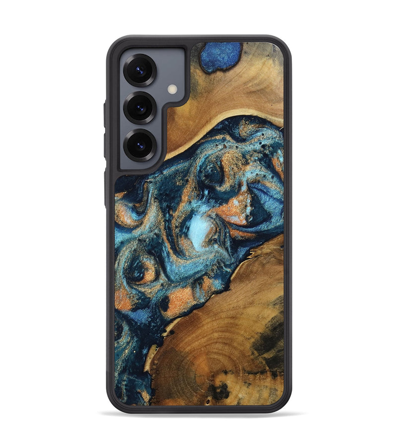 Galaxy S25 Plus Wood Phone Case - Teddy (Teal & Gold, 802462)