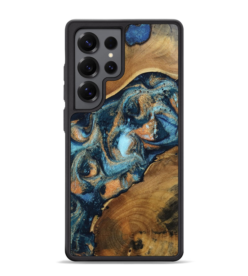 Galaxy S25 Ultra Wood Phone Case - Teddy (Teal & Gold, 802462)