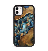 iPhone 11 Wood Phone Case - Teddy (Teal & Gold, 802462)
