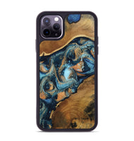 iPhone 11 Pro Max Wood Phone Case - Teddy (Teal & Gold, 802462)