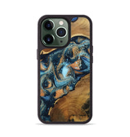iPhone 13 Pro Wood Phone Case - Teddy (Teal & Gold, 802462)
