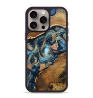 iPhone 15 Pro Max Wood Phone Case - Teddy (Teal & Gold, 802462)