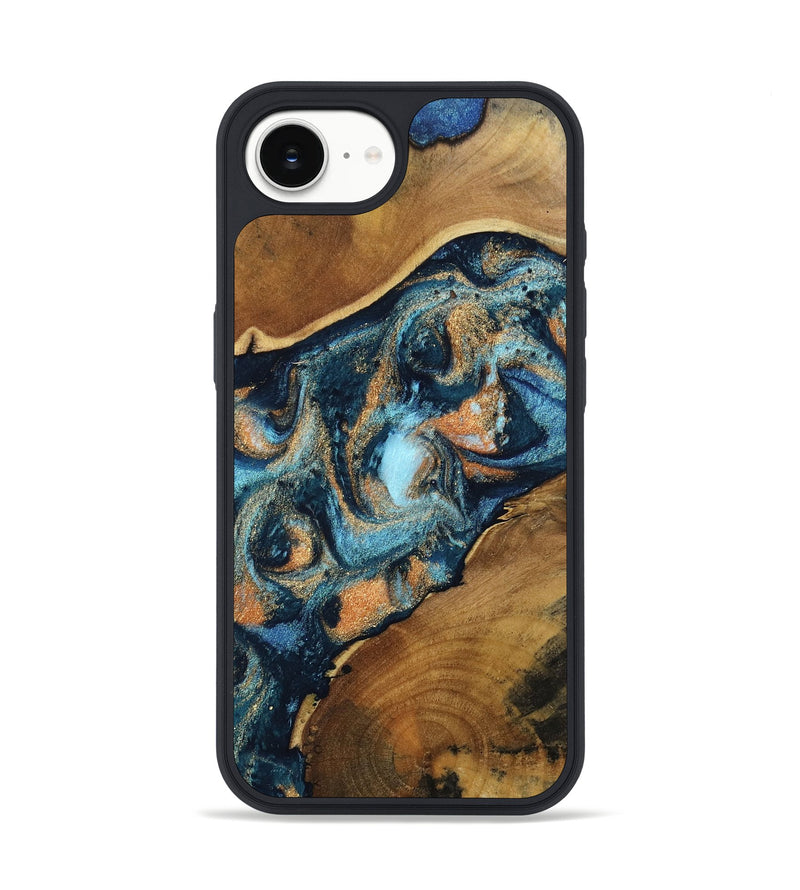 iPhone 16e Wood Phone Case - Teddy (Teal & Gold, 802462)