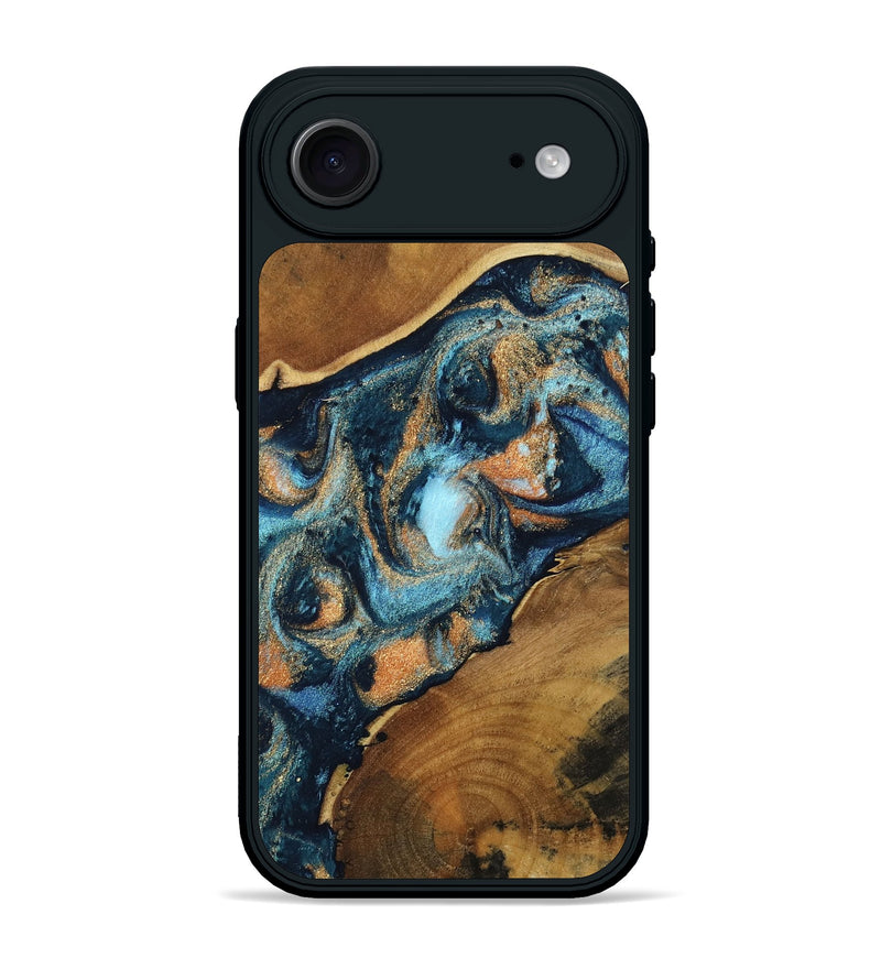 iPhone 17 Air Wood Phone Case - Teddy (Teal & Gold, 802462)