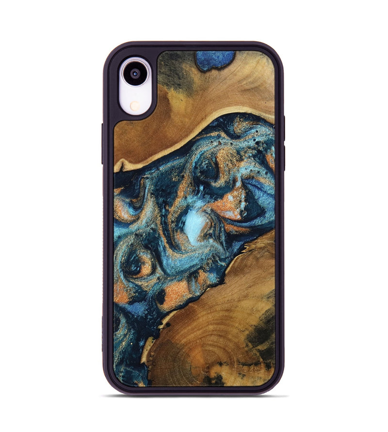 iPhone Xr Wood Phone Case - Teddy (Teal & Gold, 802462)