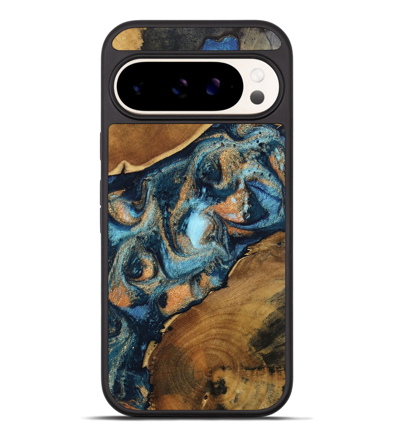 Pixel 9 Pro XL Wood Phone Case - Teddy (Teal & Gold, 802462)