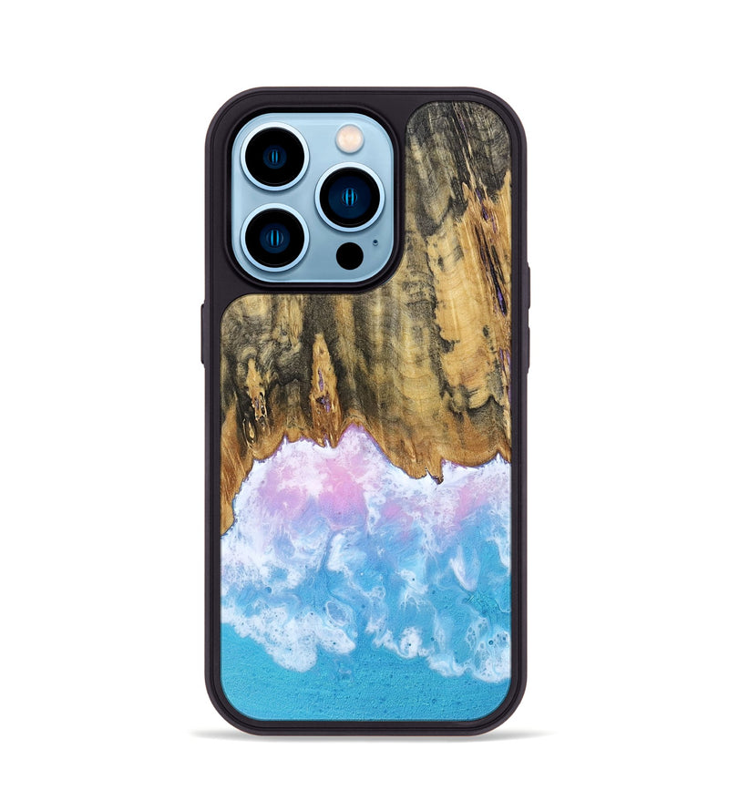 iPhone 14 Pro Wood Phone Case - Grey (Coastal, 802469)