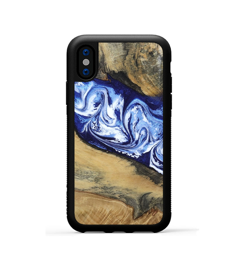 iPhone Xs Wood Phone Case - Edsel (Blue, 802548)