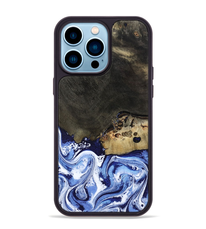 iPhone 14 Pro Max Wood Phone Case - Emanuel (Blue, 802605)