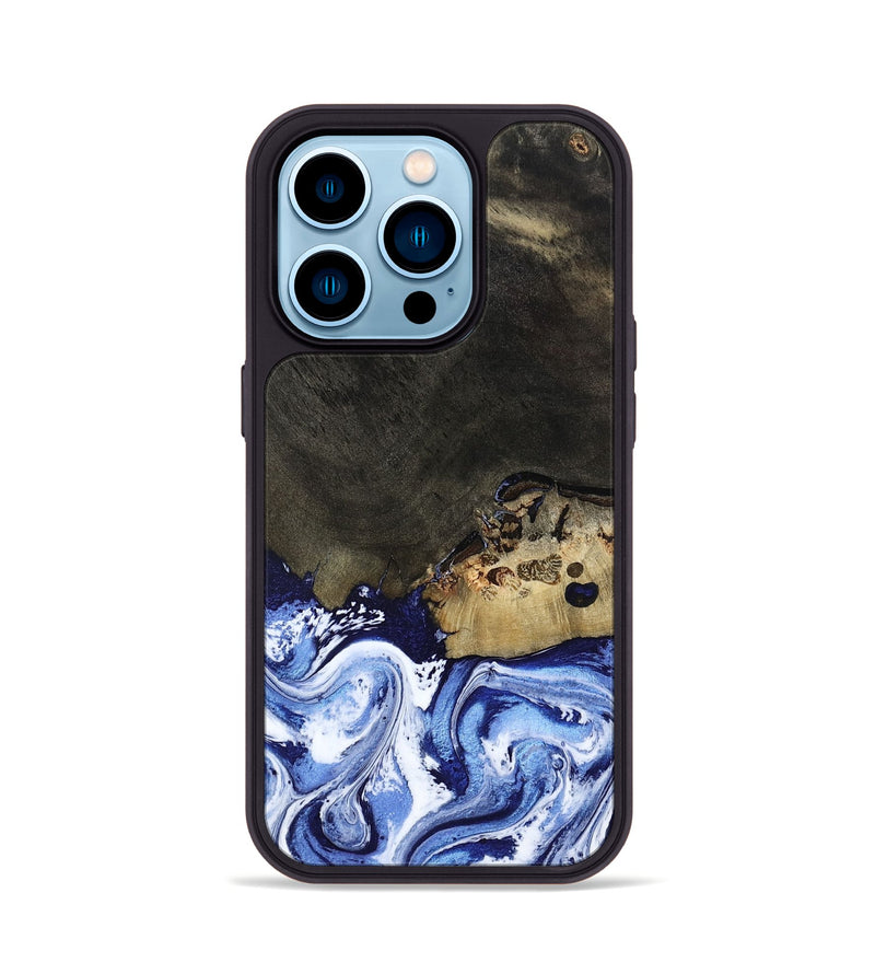 iPhone 14 Pro Wood Phone Case - Emanuel (Blue, 802605)