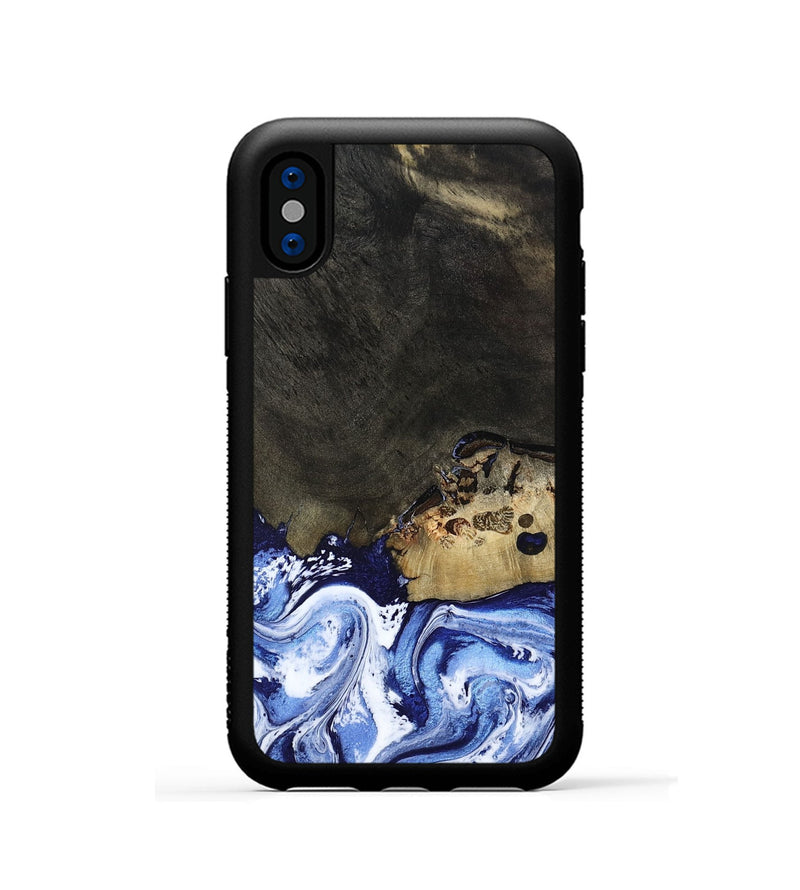 iPhone Xs Wood Phone Case - Emanuel (Blue, 802605)