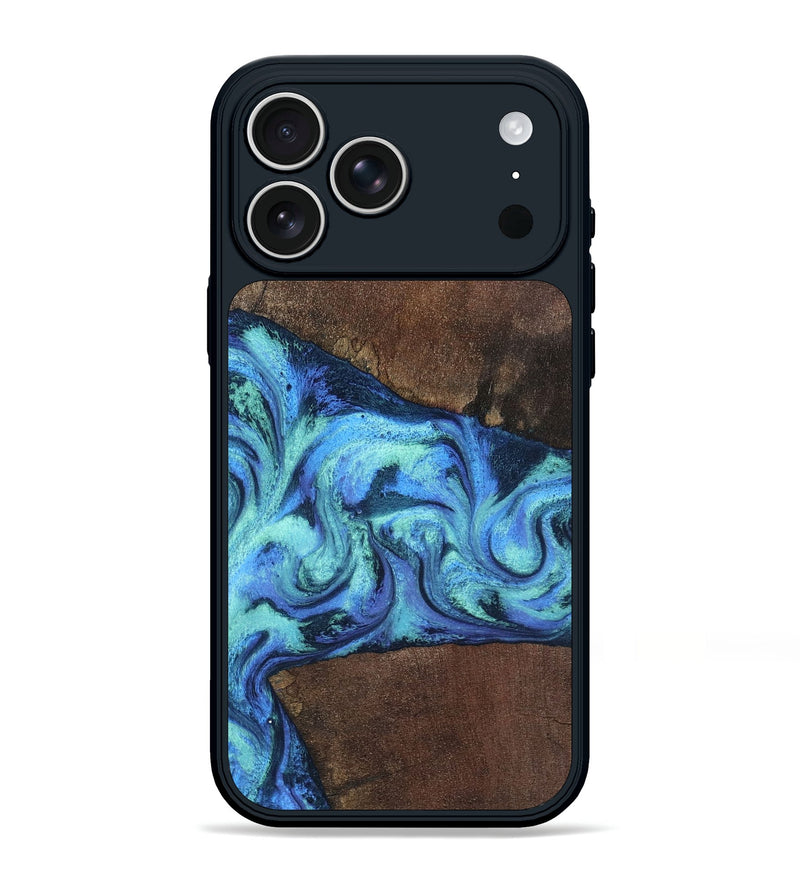 iPhone 17 Pro Max Wood Phone Case - Winston (Blue, 802607)