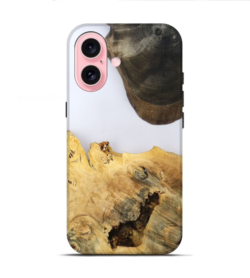 iPhone 16 Wood Live Edge Phone Case - Alyse (Clear, 802685)