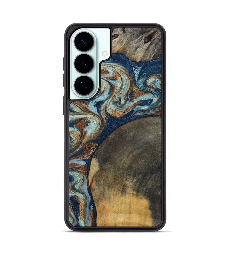 Galaxy S26 Plus Wood Phone Case - Karlee (Teal & Gold, 802706)