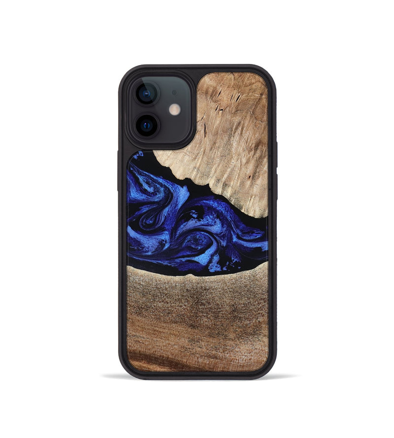 iPhone 12 mini Wood Phone Case - Ariella (Blue, 802881)