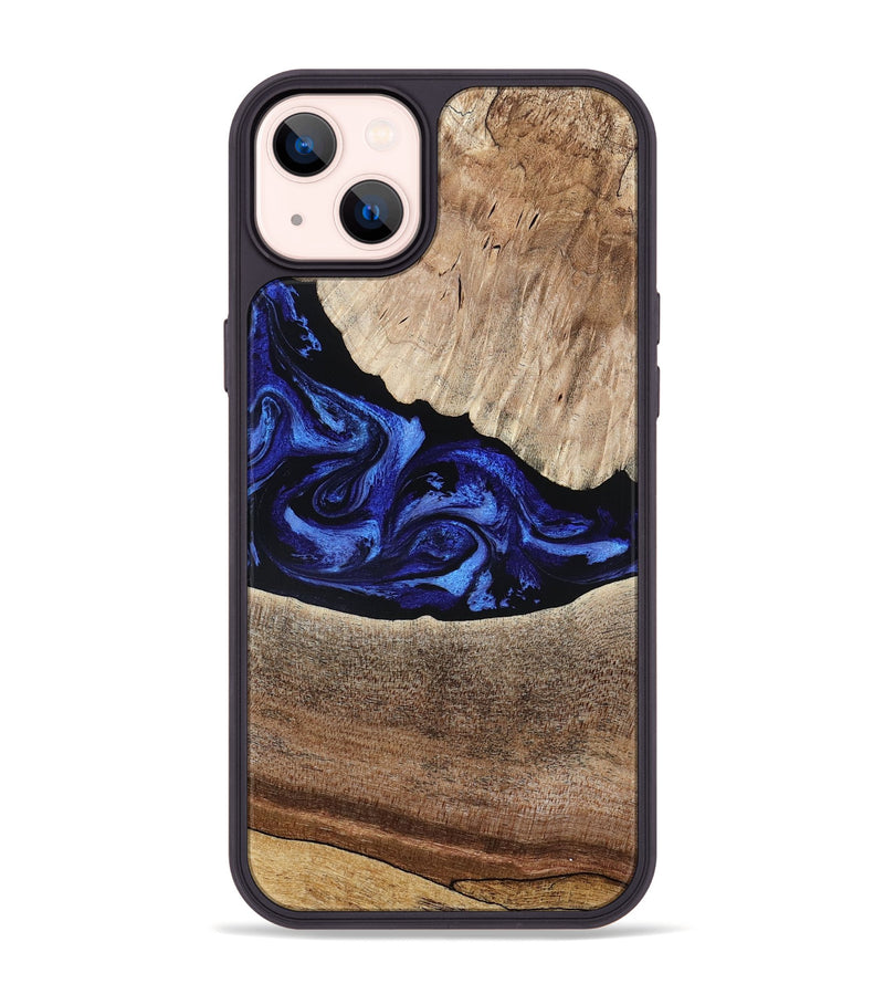 iPhone 14 Plus Wood Phone Case - Ariella (Blue, 802881)