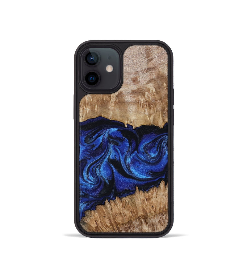 iPhone 12 mini Wood Phone Case - Nels (Blue, 802886)