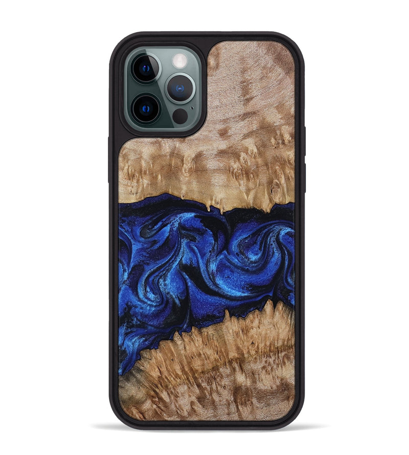 iPhone 12 Pro Max Wood Phone Case - Nels (Blue, 802886)