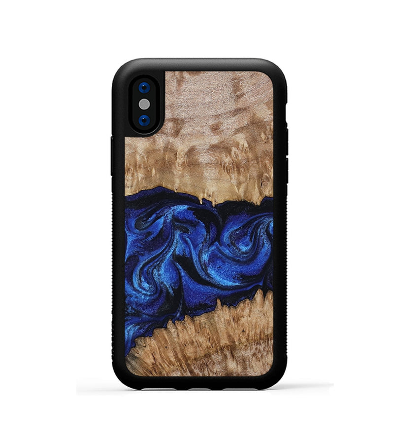 iPhone Xs Wood Phone Case - Nels (Blue, 802886)