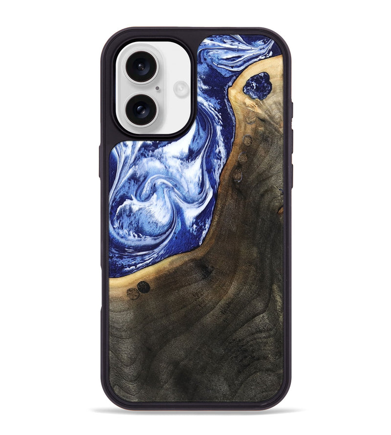 iPhone 16 Plus Wood Phone Case - Veva (Blue, 802892)