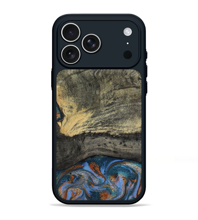 iPhone 17 Pro Max Wood Phone Case - Corbett (Teal & Gold, 802968)