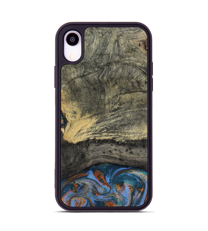 iPhone Xr Wood Phone Case - Corbett (Teal & Gold, 802968)