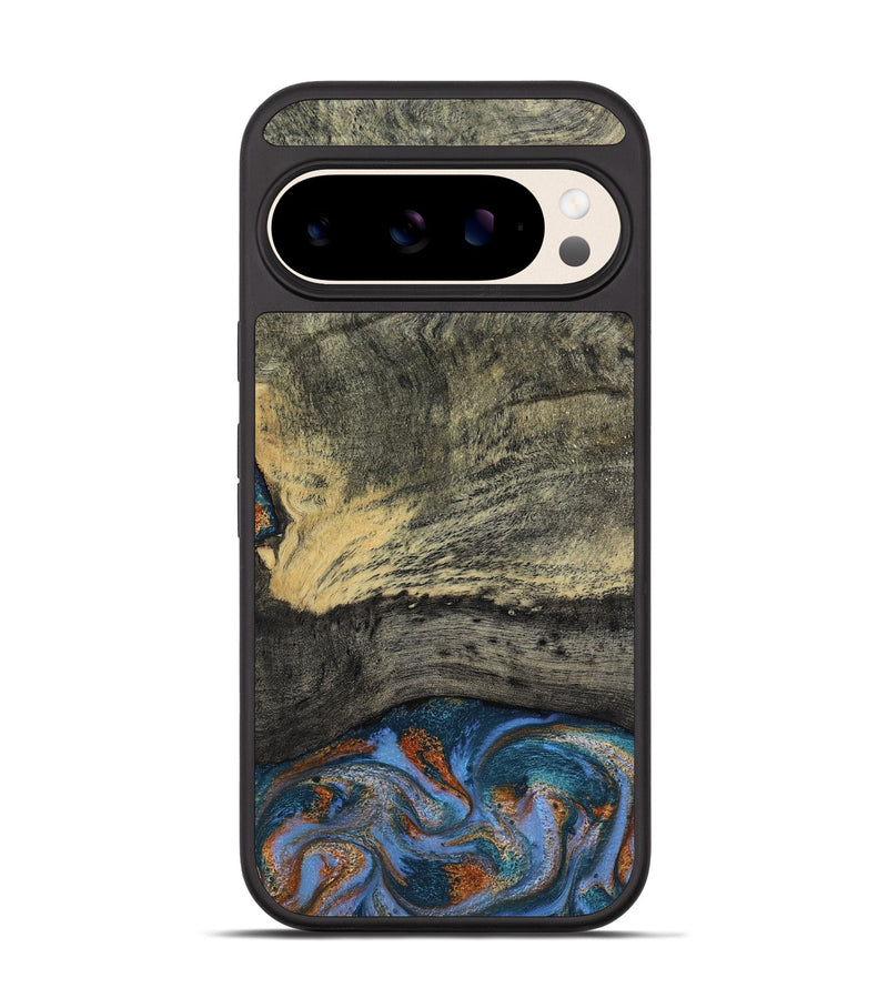 Pixel 10 Wood Phone Case - Corbett (Teal & Gold, 802968)
