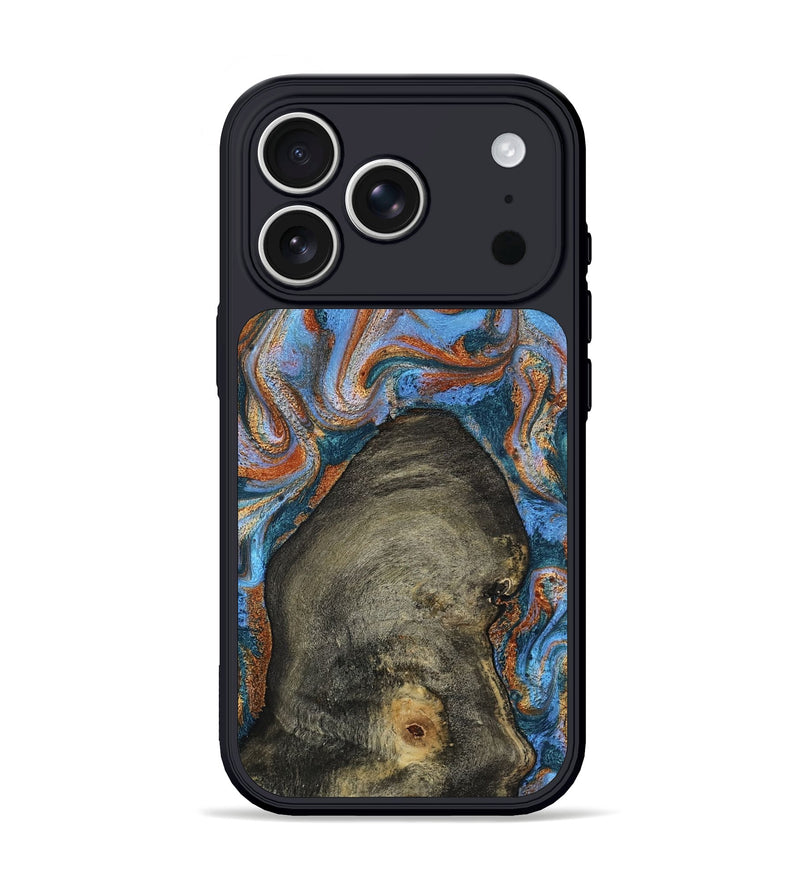 iPhone 17 Pro Wood Phone Case - Case (Teal & Gold, 802972)