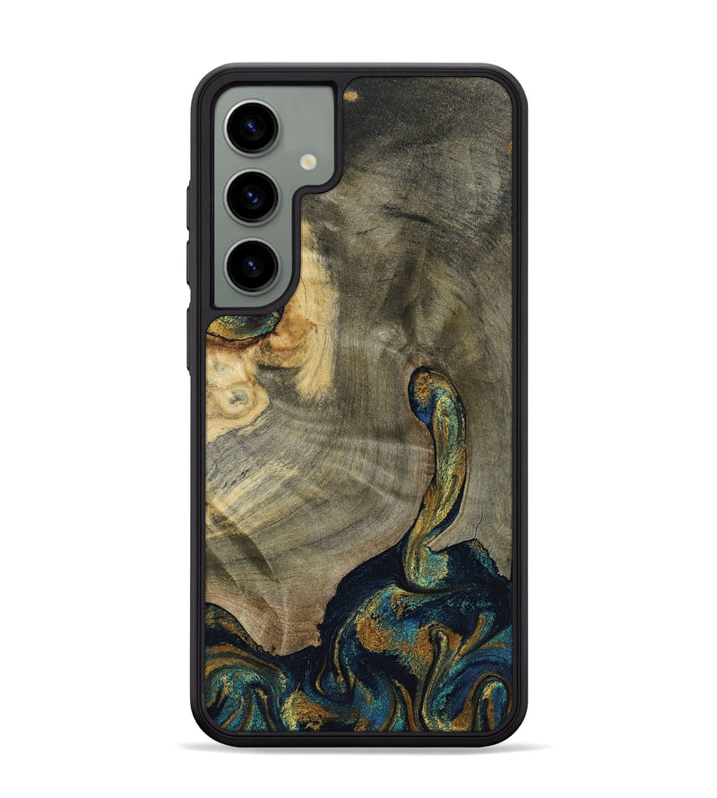 Galaxy S24 Plus Wood Phone Case - Saundra (Teal & Gold, 802986)