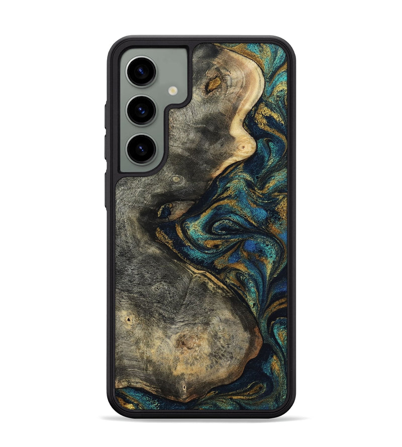 Galaxy S24 Plus Wood Phone Case - Kashton (Teal & Gold, 802993)