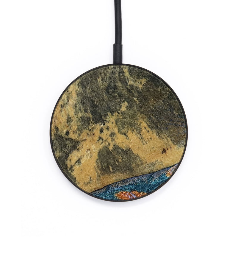 Circle Wood Wireless Charger - Rey (Teal & Gold, 802995)