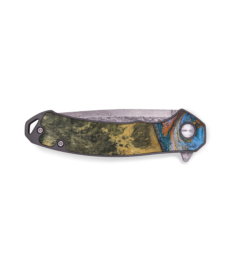 EDC Wood Pocket Knife - Rey (Teal & Gold, 802995)